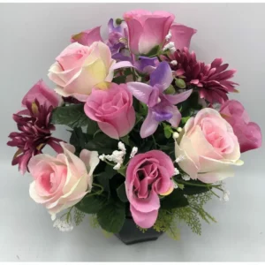 Composition de Fleurs Artificielles Lestée – Brest ROSE