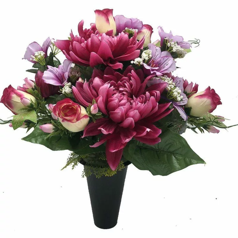 Composition de Fleurs Artificielles – Cône – Nantes FUSCHIA