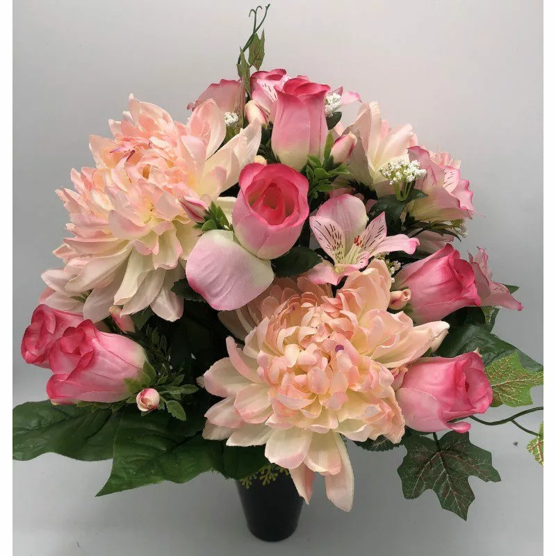 Composition de Fleurs Artificielles – Cône – Nantes ROSE – Image 2