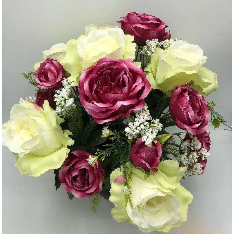 Composition de Fleurs Artificielles Lestée – Limoges FUSCHIA – Image 2