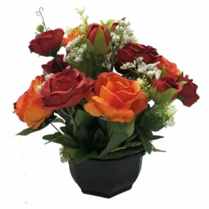 Composition de Fleurs Artificielles Lestée – Limoges ORANGE